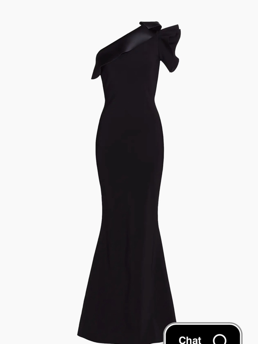 EUC Chiara Boni Black One-Shoulder Gown with Sculpted Bow